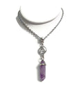 Amethyst Crystal Drop Necklace Alcoholics Anonymous
