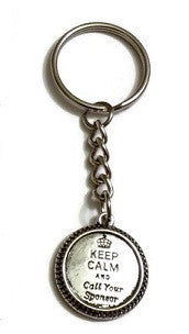 Keep Calm And Call Your Sponsor Keychain - 4 Pack