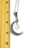 Moon Dangle Alcoholics Anonymous Necklace