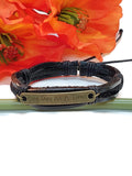 One Day At A Time Leather Bracelet - Bronze