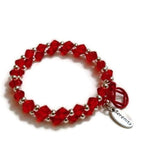 Wire Wrap Sparkly Crystal Bracelet Narcotics Anonymous - Red