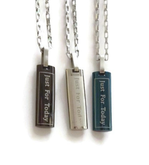 Just For Today / 3rd Step Prayer Skinny Dog Tags - 3 Colors