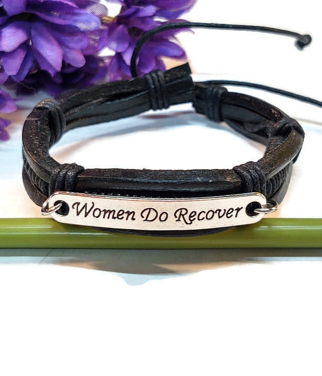 Women Do Recover Leather Bracelet - Silver