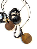 Wood Adjustable Necklaces From Nepal Region - 5 Pc Pack
