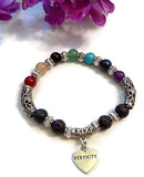 Rainbow Stone Bead Stretch Bracelet - Serenity