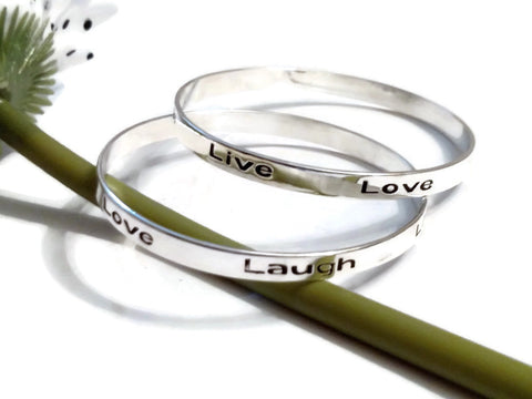 Live Love Laugh Bangle Bracelet - 10 Pack