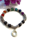 Rainbow Stone Bead Stretch Bracelet - NA