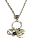 Girl On Fire Charm Holder Necklace Alcoholics Anonymous