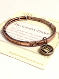 Serenity Prayer Metal Stretch Bracelet with NA Charm - Copper