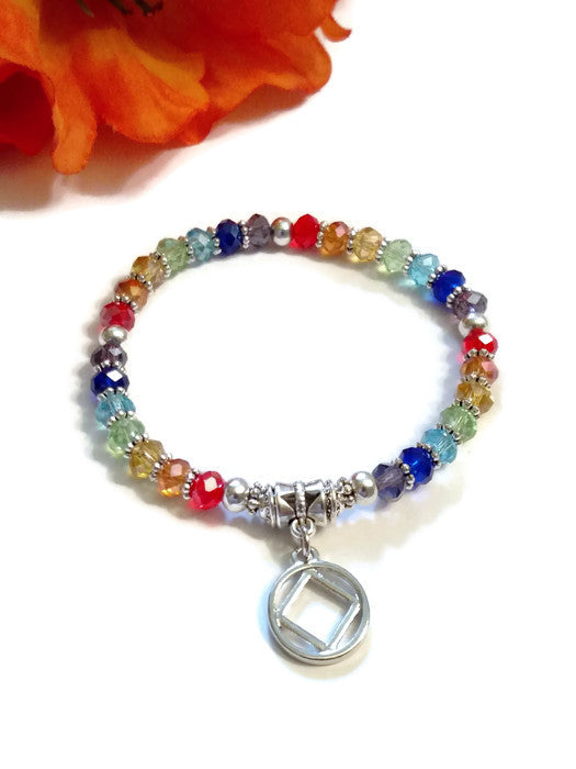 Rainbow Stretch Crystal Bracelet - NA