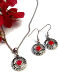 Red Enamel Narcotics Anonymous Earrings