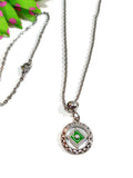 Green Enamel & Crystal Accent Narcotics Anonymous Necklace