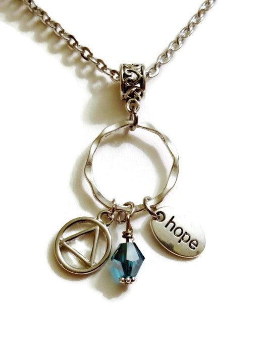 Hope Charm Holder Necklace Alcoholics Anonymous