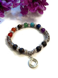 Rainbow Stone Bead Stretch Bracelet - NA