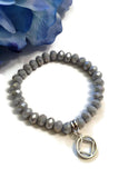 Sparkly Beaded Stretch Bracelet Narcotics Anonymous - Iridescent Gray