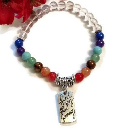 Rainbow Stone Chakra Bracelet - Find Joy In The Journey