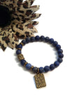 Lapis Lazuli Let Go Let God Bracelet - Bronze