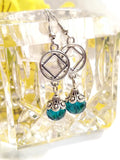 NA Teal Dangle Earrings