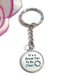 It's A Great Day To Be Clean Keychain - Pack of 5