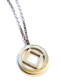 Large 1.5 Inch Stainless Steel Service Symbol Necklace NA