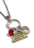 AA Triangle Serenity Courage Wisdom Charm Necklace