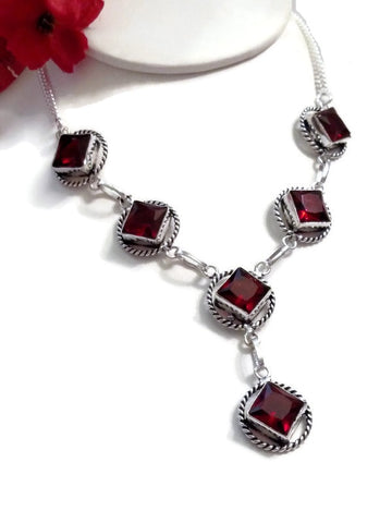 Ruby Red Crystal NA Statement Piece