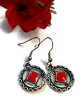 Red Enamel Narcotics Anonymous Earrings