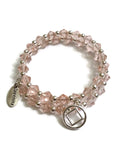 Wire Wrap Sparkly Crystal Bracelet Narcotics Anonymous - Pink