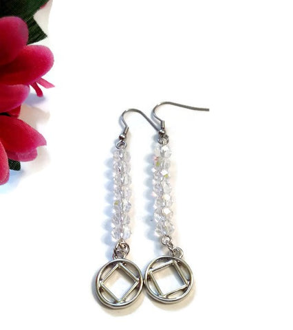 Sparkling Clear Crystal Dangle Earrings - NA