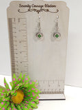 Green Enamel & Crystal Earrings - NA