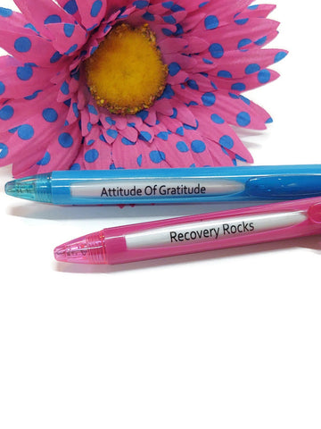 12 Step Work Pens With 4 Messages - 2 Colors