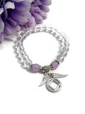 Clear & Lavender Angel Wings Stretch Bracelet - NA