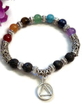 Rainbow Stone Bead Stretch Bracelet - AA