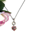 Crystal Hope Heart NA Necklace - Pink
