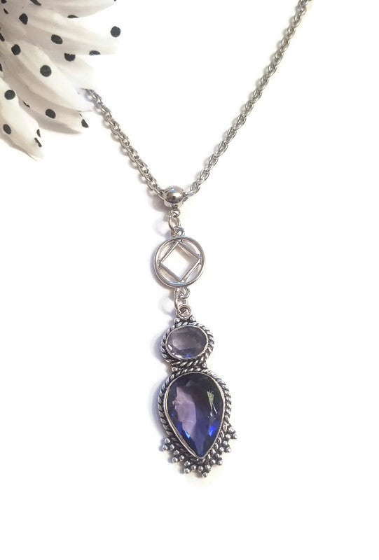 Deep Purple Amethyst Crystal Necklace - NA