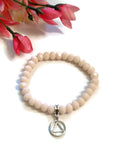 Sparkly Beaded Stretch Bracelet Alcoholics Anonymous - Peach