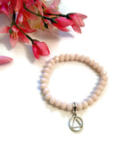 Sparkly Beaded Stretch Bracelet Alcoholics Anonymous - Peach