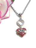 Crystal Hope Heart NA Necklace - Pink