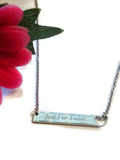 Just For Today Stainless Steel Bar  Necklace