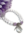 Clear & Lavender Angel Wings Stretch Bracelet - AA