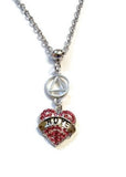 Crystal Hope Heart AA Necklace - Pink