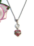 Crystal Hope Heart AA Necklace - Pink