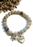 Natural Amazonite Stretch Bracelet - Blessed Heart