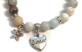 Natural Amazonite Stretch Bracelet - Blessed Heart