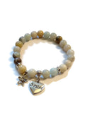 Natural Amazonite Stretch Bracelet - Blessed Heart