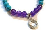 Natural Amethyst and Synthetic Turquoise Bracelet - NA
