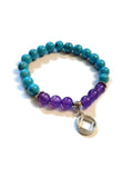 Natural Amethyst and Synthetic Turquoise Bracelet - NA