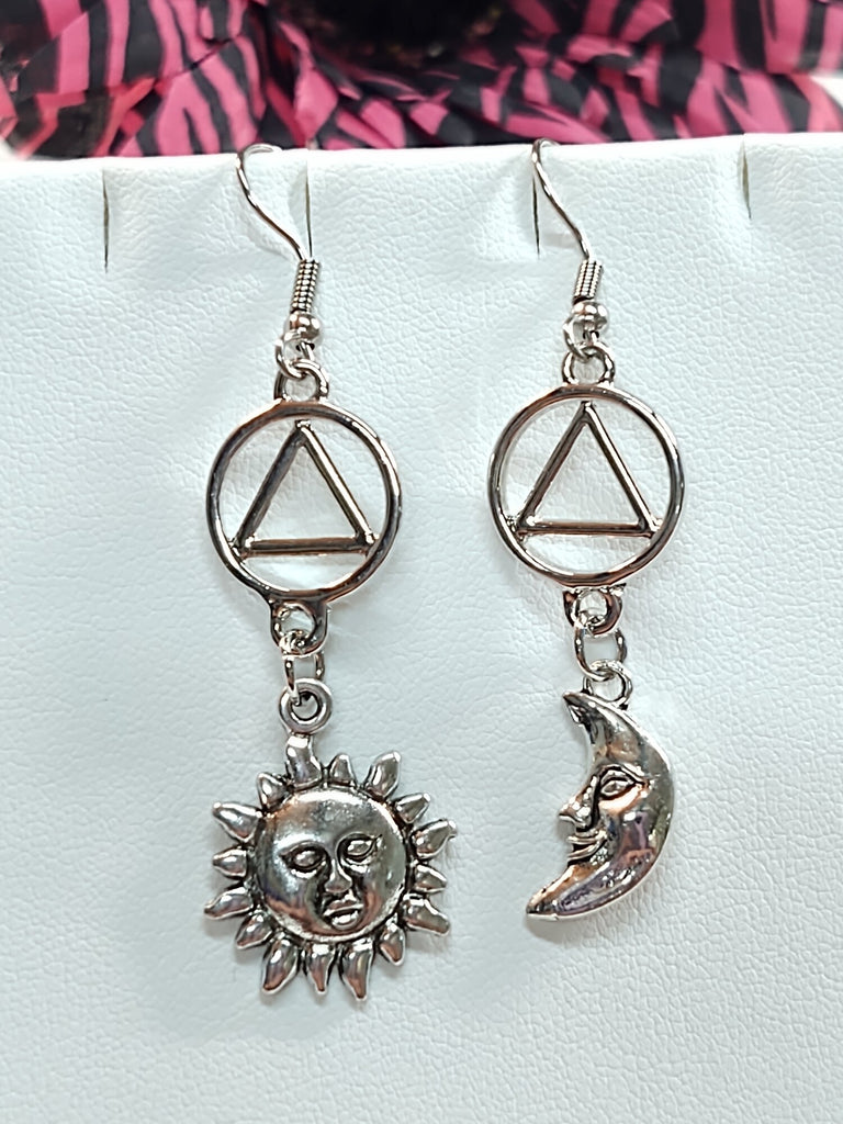 Sun & Moon Dangle Earring - AA